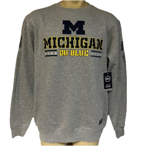 Michigan Wolverines Colosseum OHT Mens L Military Appreciation Sweatshirt NEW - Picture 1 of 11